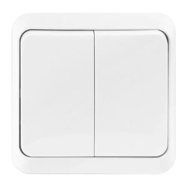 Выключатель 2 клавишный ВЕНЕРА «SMARTBUY» SBE-01w-10-SW2-0-c