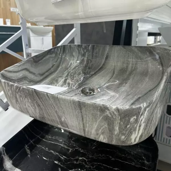 Раковина накладная SHELL-0619 GREY STONE /515*400*130/