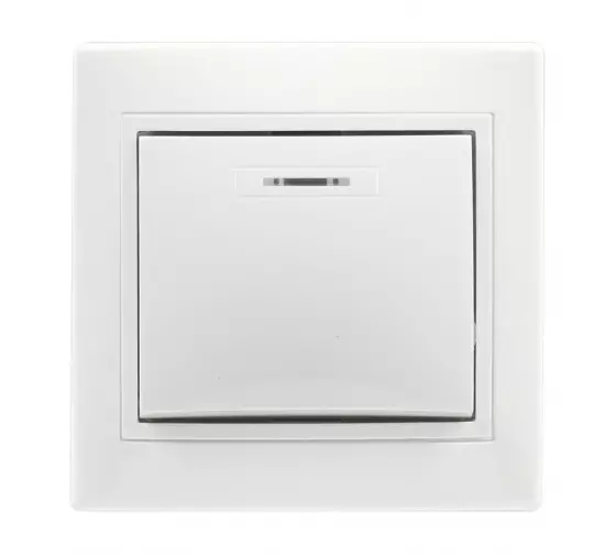 Выключатель 1-клавишный с индикатором 10А ВЕНЕРА «SMARTBUY» SBE-01w-10-SW1-1-c