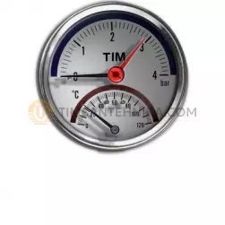 Термоманометр 10 бар аксиальный «TIM» Y-80T-10
