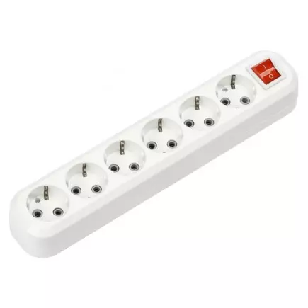 Колодка 6 гнезд с выкл. и с/з «SMARTBUY» SBE-16-6-00-ZS