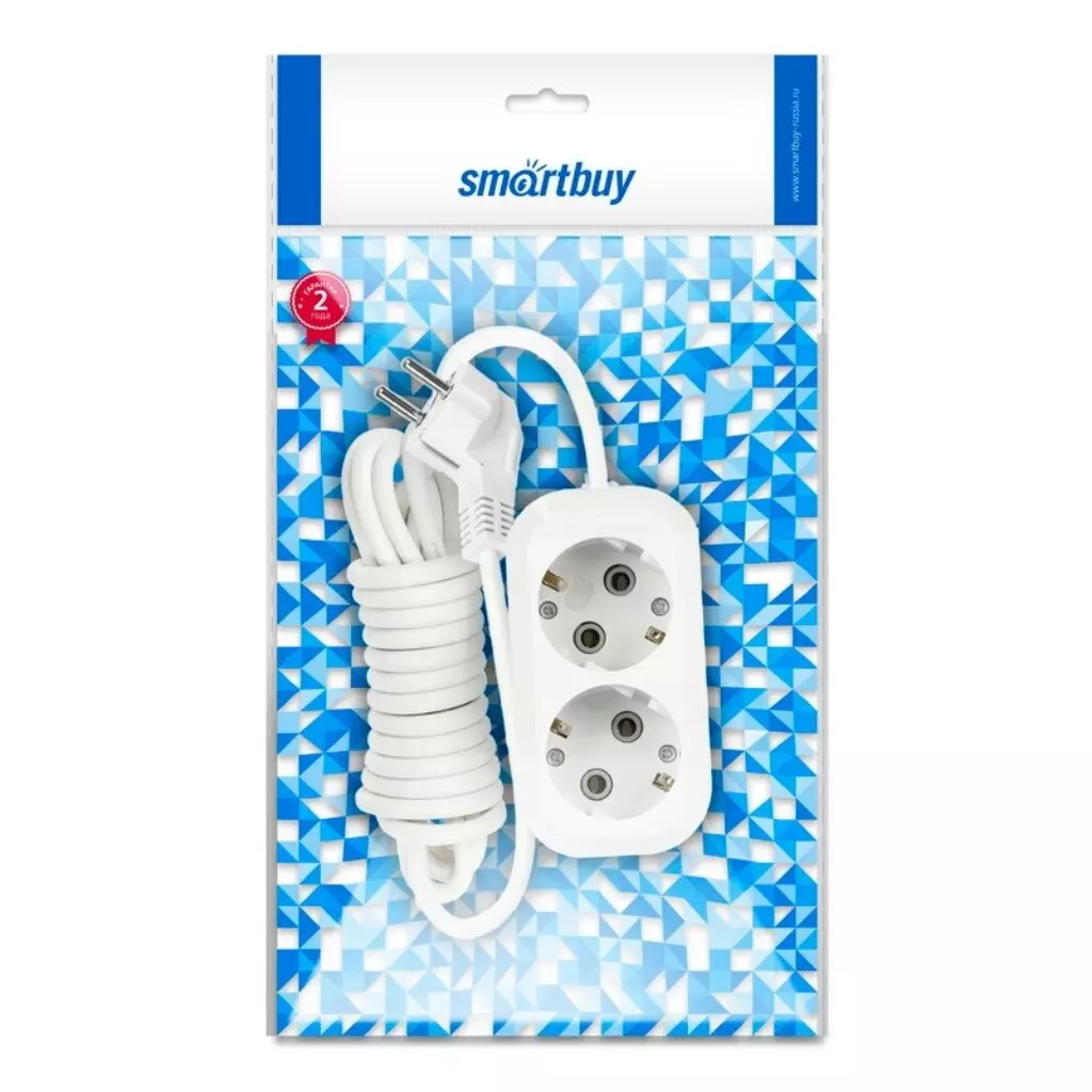 Удлинитель 2 гнезда 3 метра с/з «SMARTBUY» SBE-16-2-03-Z фото 2