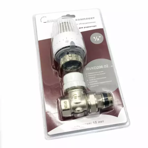 Комплект прям.вент + термоголовк. 1/2 ZEISSLER / RVKD206.02