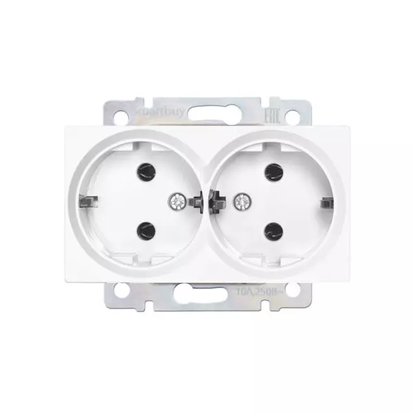 Розетка 2-местная с/з НЕПТУН «SMARTBUY» SBE-05w-16-S2-Z