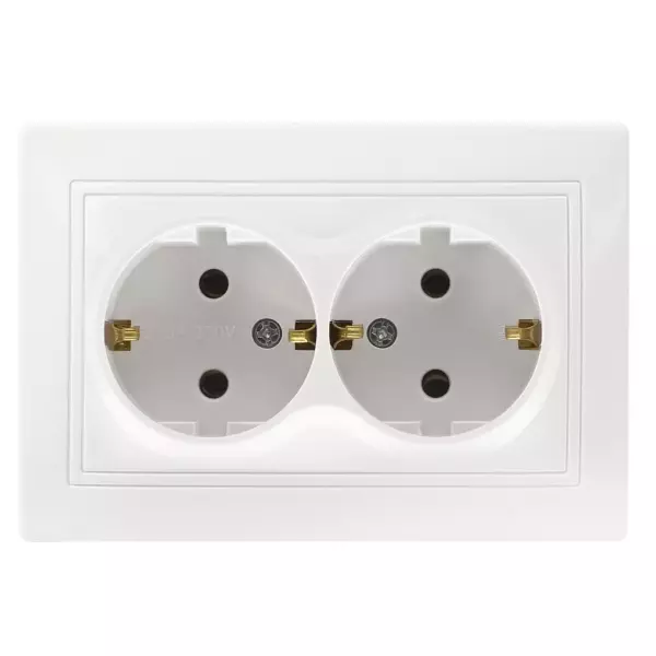 Розетка 2-местная с/з ВЕНЕРА «SMARTBUY» SBE-01w-16-S2-Z-c