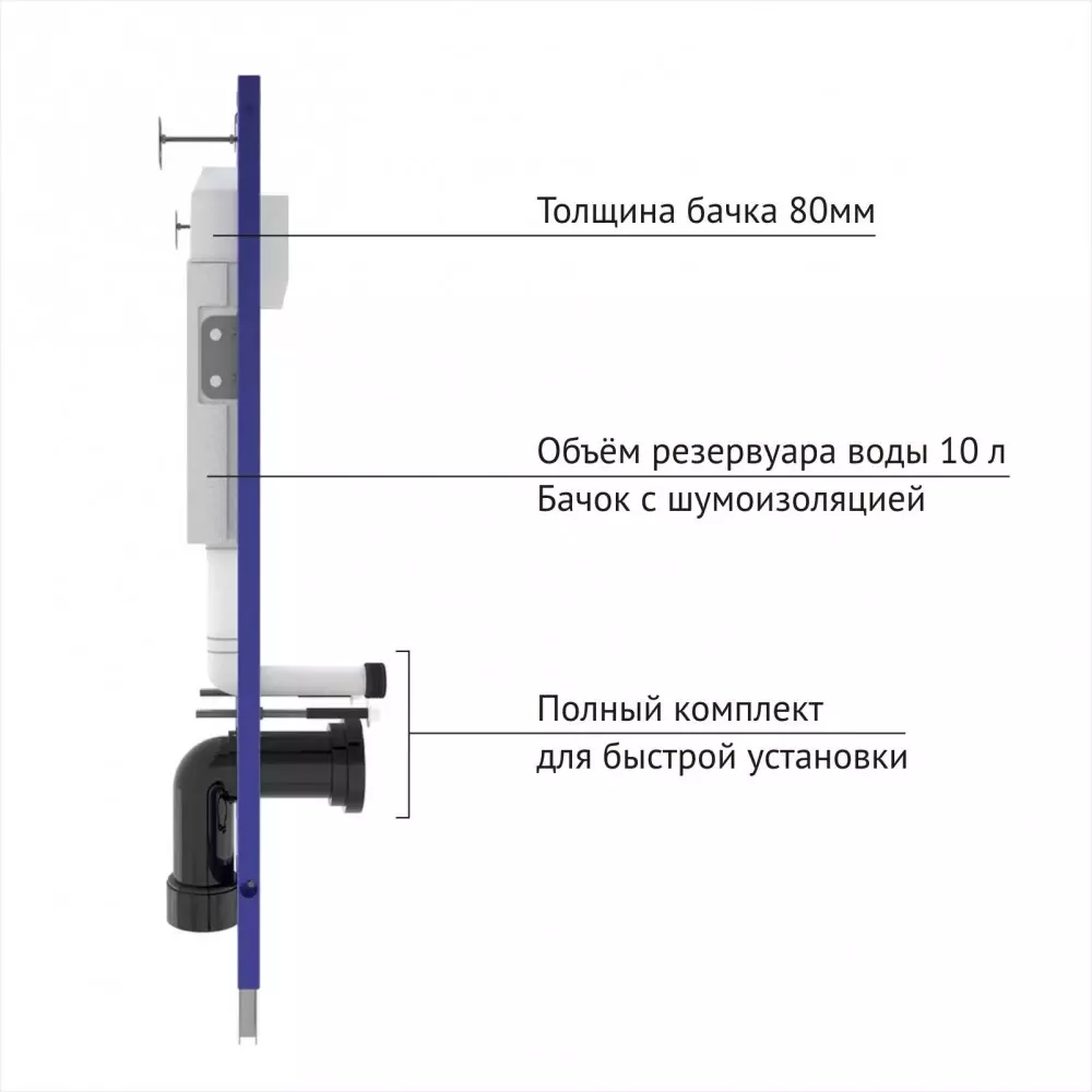 Монтажная система «BERGES» NOVUM с кнопкой F3 хром глянец / 040253 — изображение 8