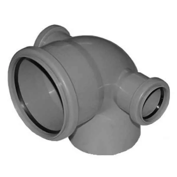 Отвод ПВХ d110/50 90° двухсторонний / ЭКОНОМ