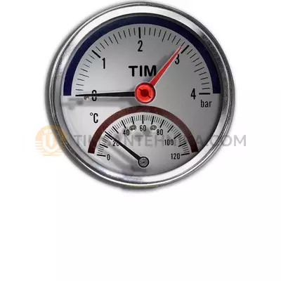 Термоманометр 16 бар d80 осевой «TIM» Y-80T-16