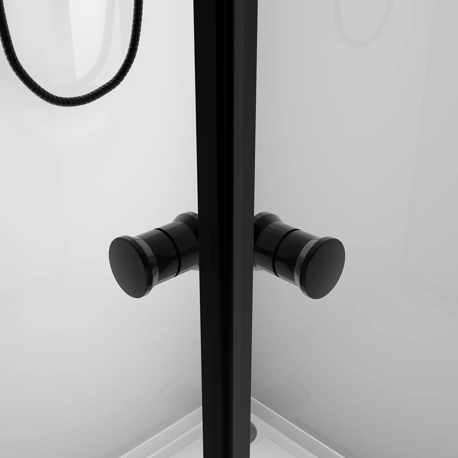 Душевая кабина Loranto NEO 90x90x(190+15) c низким поддоном 15см, прозрачное закаленное стекло 5 мм,задние стеклянные стенки белые, профиль черный-матовый (CS-21801) — изображение 4