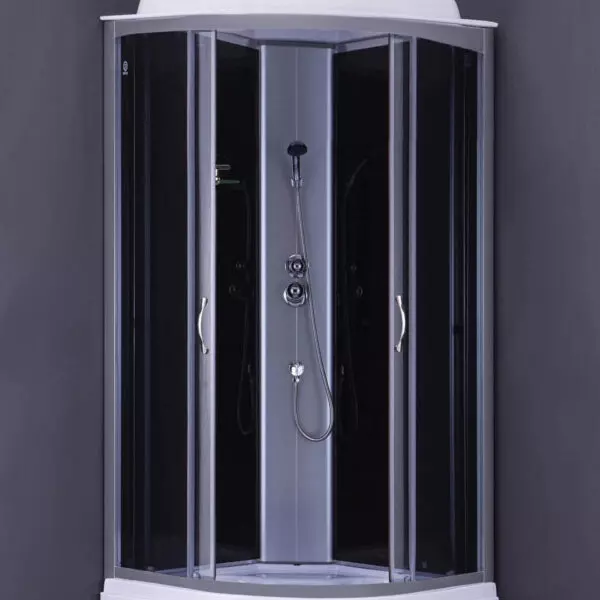 Душевая кабина LORANTO CS-6680-25 G 80х80х215 прозрачное стекло 4мм, поддон 25 см, черная