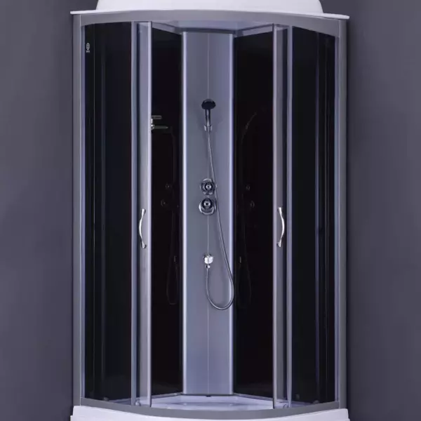 Душевая кабина LORANTO CS-6680-25 G 80х80х215 прозрачное стекло 4мм, поддон 25 см, черная