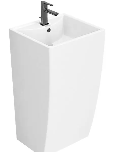 Раковина напольная Azario COMELLA 480х420х855 отдельностоящая, прямоугольная, белый глянцевый (AZ-314)