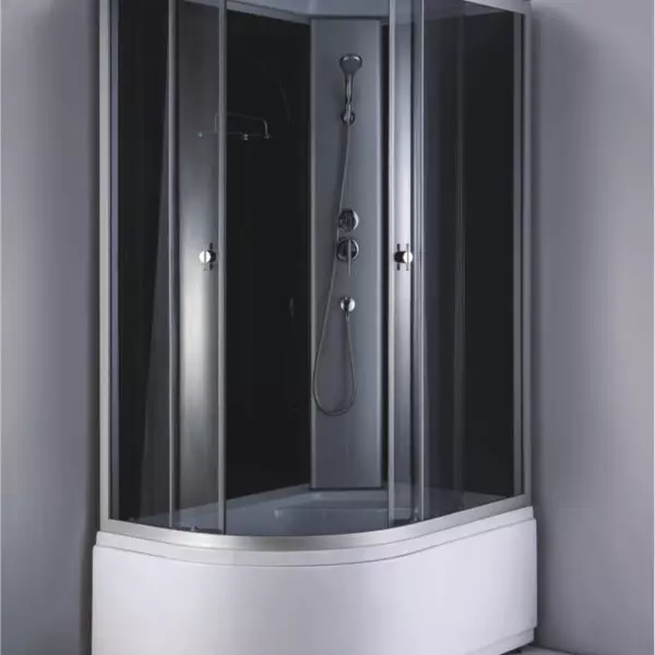 Душевая кабина Loranto 1180x780x2150 правосторонняя, черное заднее стекло, поддон 40 см, тонированное стекло 4 мм, профиль хром матовый (CS-887EATM/B-120)