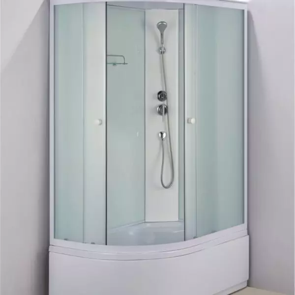 Душевая кабина Loranto 1180x780x2150 правосторонняя, белое заднее стекло, поддон 40 см, матовое стекло 4 мм, профиль белый (CS-887EDTM/W-120)