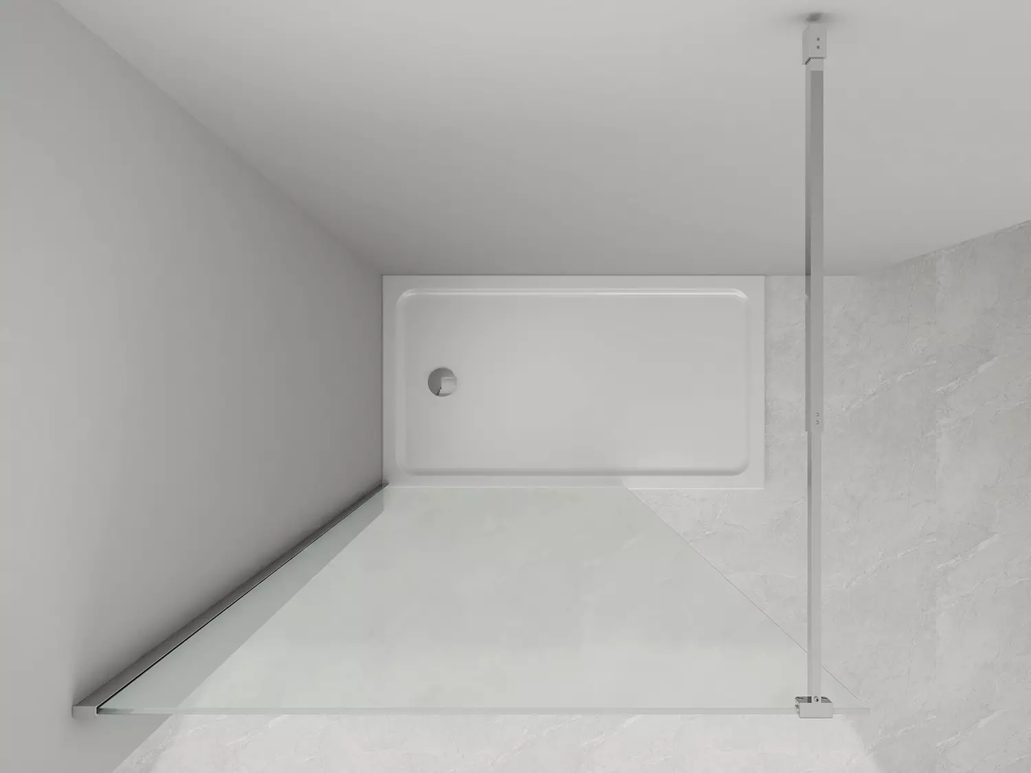 Душевая перегородка Loranto Walk-in 70x200 регулируемый кронштейн 70-100 мм, прозрачное стекло 8 мм, профиль хром (CS-W04C-70) — изображение 3