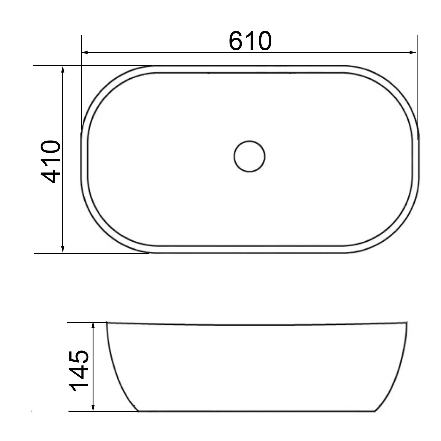 Раковина-чаша Azario 610x410x145 накладная, овальная, темный мрамор (AZ-2143-P-M805) — изображение 4