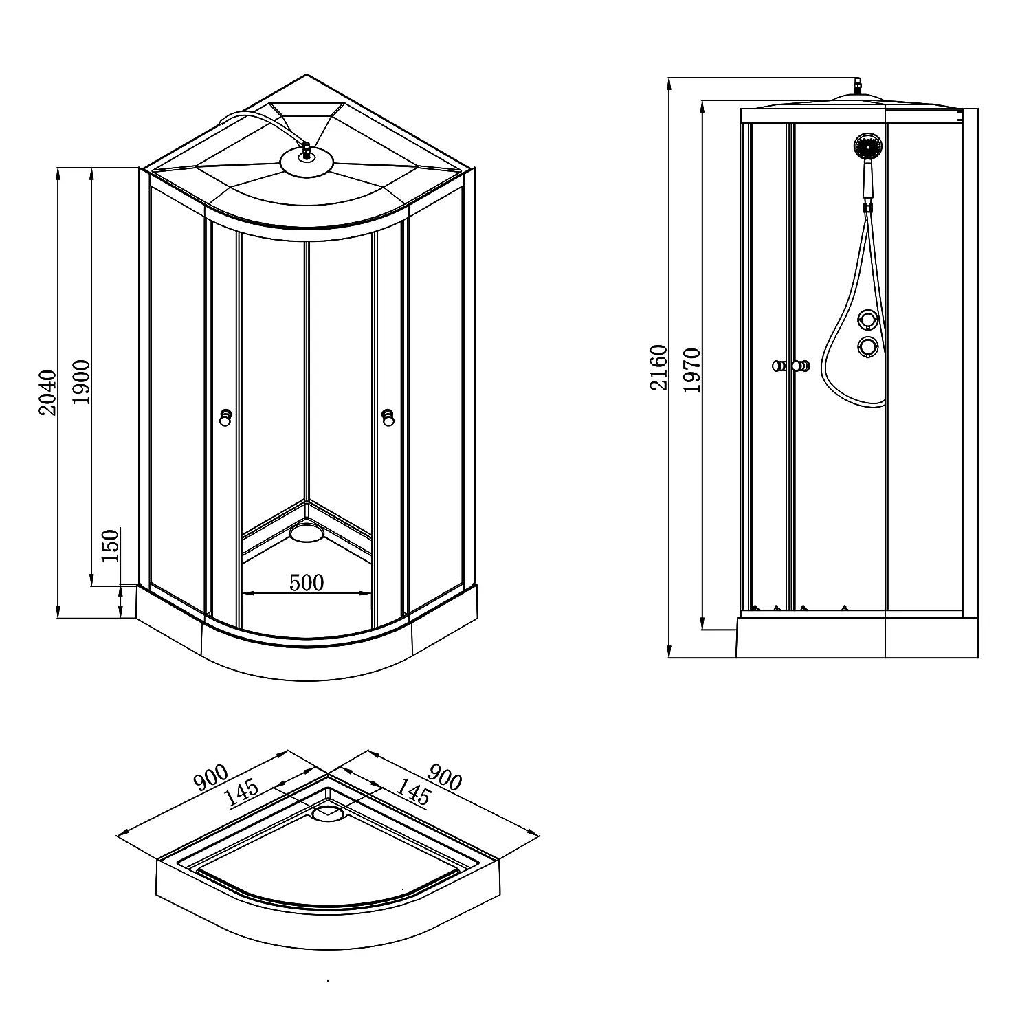 Душевая кабина Loranto NEO 90x90x(190+15) с низким поддоном 15см, (CS-22109) — изображение 8