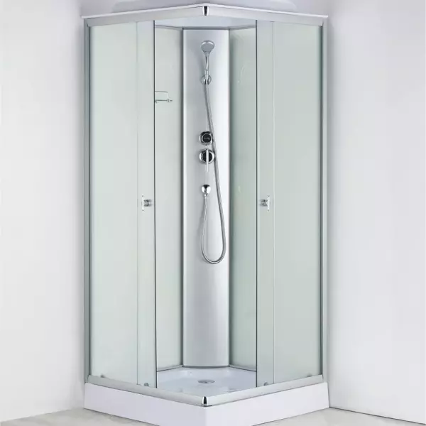 Душевая кабина Loranto 880х880х2150 поддон 14 см, матовое стекло 4 мм (CS-992EATM/W-90)