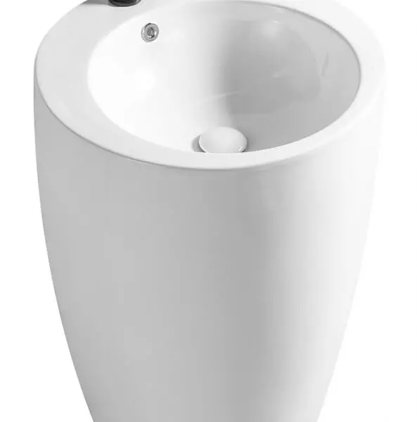 Раковина напольная Azario COMELLA 490х490х840 отдельностоящая круглая, белый (AZ-311)