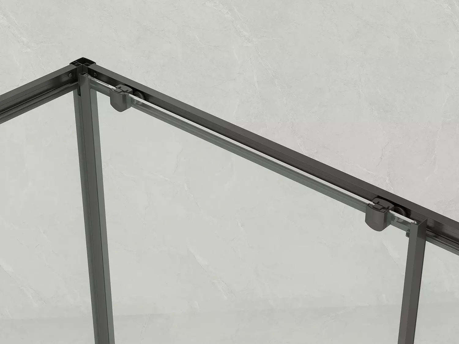 Душевое ограждение Loranto 120x90x190 раздвижная дверь, универсальная, прозрачное стекло 6 мм, профиль серый матовый (CS-AB02GG-129) — изображение 3
