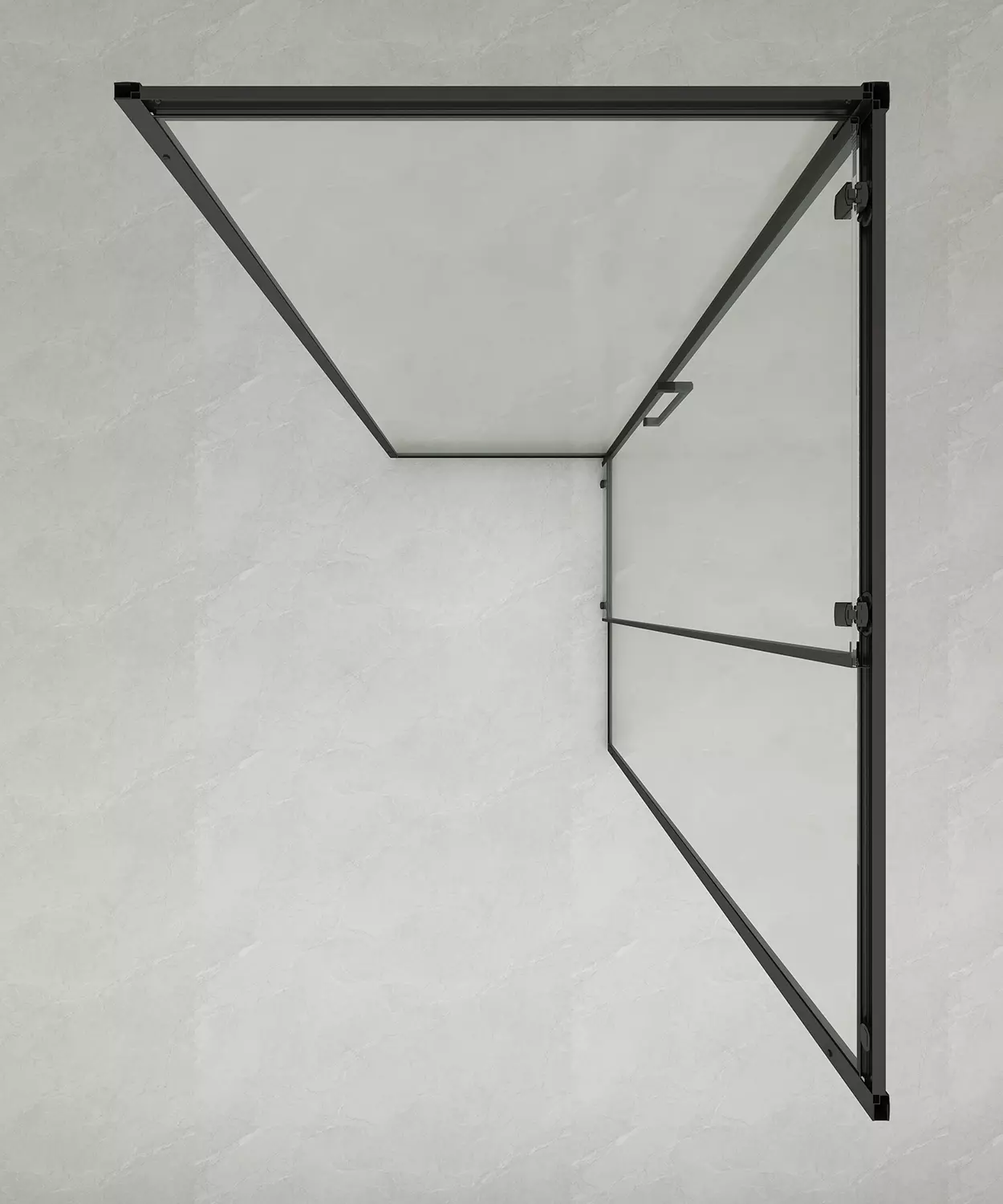 Душевое ограждение Loranto 120x90x190 раздвижная дверь, универсальная, прозрачное стекло 6 мм, профиль серый матовый (CS-AB02GG-129) — изображение 4