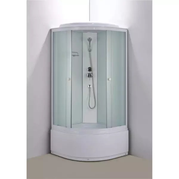 Душевая кабина Loranto 880х880х2150 белое заднее стекло, поддон 40 см, матовое стекло 4 мм, профиль белый (CS-888EDTM/W-90)