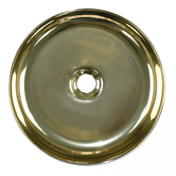 Раковина-чаша Azario 355х355х120 накладная, круглая, белый, золото  (AZ-3134-ST-WG)