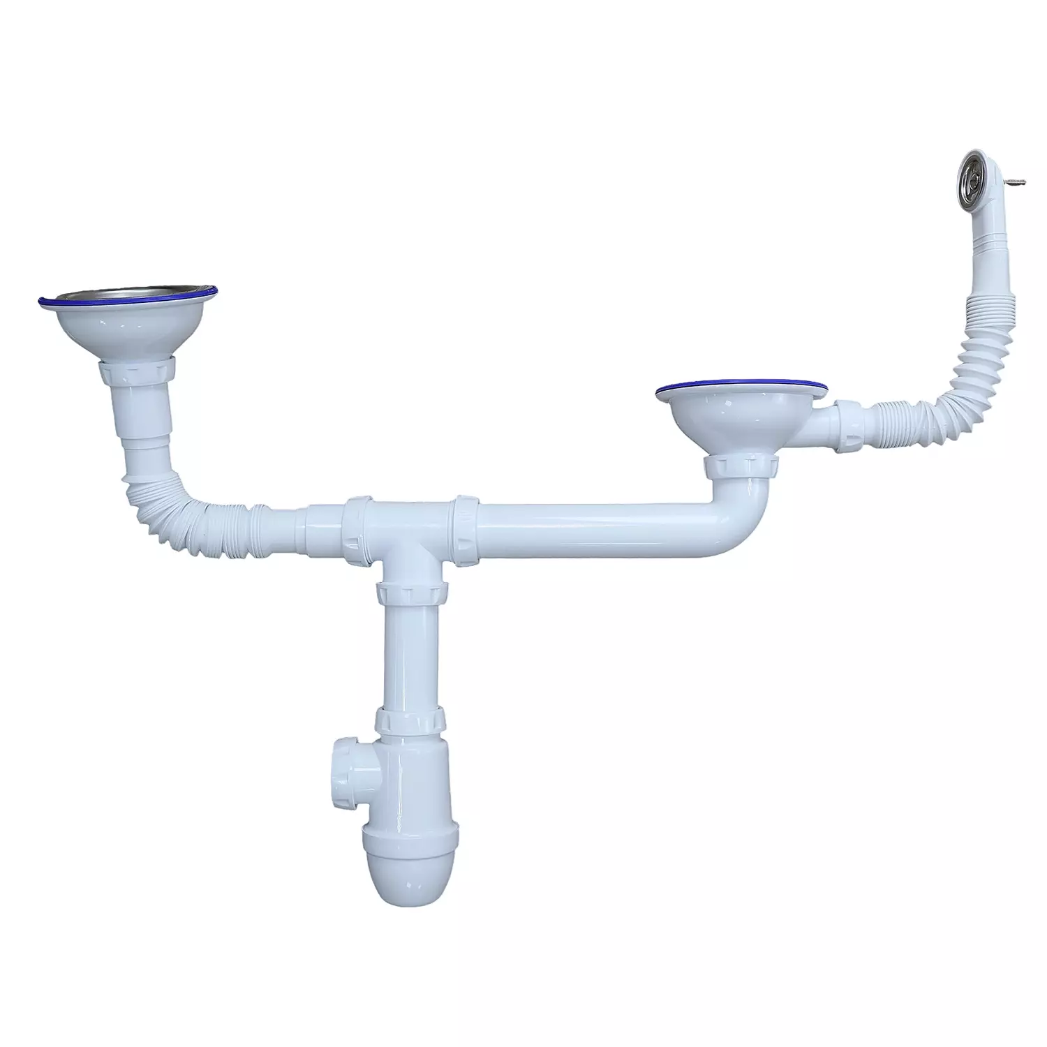 Кухонная мойка AZARIO Ostin 770x510х210 искусственный мрамор, двойная, сифон в комплекте, цвет черный (CS00105244) — изображение 2