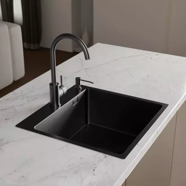 Набор 3в1 MR-5050BL Н/Ж кух. мойка+корзина раздвижная+дозатор врезной