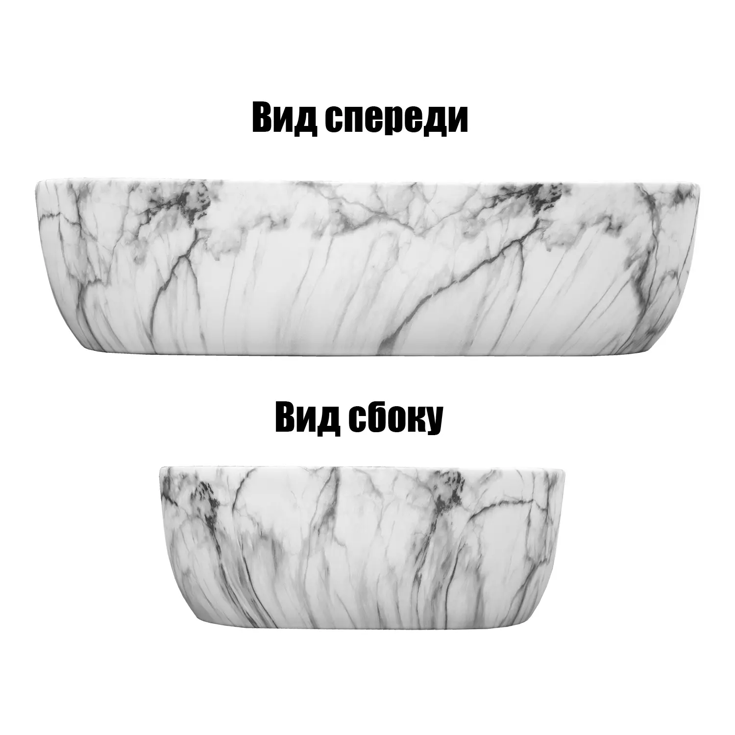 Раковина-чаша Azario 610x410x145 накладная, овальная, темный мрамор (AZ-2143-P-M805) — изображение 3