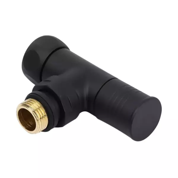 Вентиль для полотенцесушителя запорный угловой 3/4″х1/2″ ВР-НР TIM (круглый) черный KV01-LFM032B